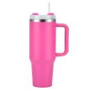 Termo con pajita y asa 1200 ml Acero inoxidable Botella térmica de doble pared Taza térmica de gran capacidad Asa ergonómica Tapa 7