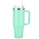 Termo con pajita y asa 1200 ml Acero inoxidable Botella térmica de doble pared Taza térmica de gran capacidad Asa ergonómica Tapa 8