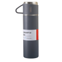 Termo con taza 500 ml Termo de acero inoxidable 23,9 × 6,6 cm Aislamiento térmico 6–12 horas Taza 6,6 × 5,9 cm Termo de viaje para bebidas 11