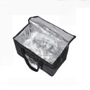 Termo taška na zips 20 x 17 x 28 cm Čierna prenosná chladiaca taška Izolačná obedová taška na jedlo Štýlová termo taška s držadlami do práce aj na cesty 4