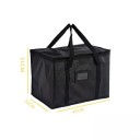 Termo taška na zips 31 x 30 x 43 cm Čierna veľká izolačná chladiaca taška Prenosná obedová taška s držadlami Termotaška na nákupy, cesty a pikniky 4