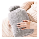 Termoforo riscaldante in peluche 2 l 2000 ml Riscaldatore per la pancia di grande capacità Rivestimento morbido Acqua calda Sollievo per crampi e freddo 3