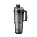 Termohrnek s brčkem a rukojetí 1200 ml Nerezová vakuová termoska z oceli Nepropustné víko Výška 247 mm Do auta i do práce 1