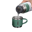 Termokande med krus 500 ml Rustfri termokande 23,9 × 6,6 cm Varmeisolering 6–12 timer Krus 6,6 × 5,9 cm Rejsetermokande til drikkevarer 3