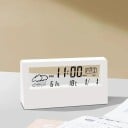 Termometr cyfrowy z higrometrem i budzikiem 13 x 7 cm Wyświetlacz LCD Tworzywo ABS Pomiar wewnętrznej temperatury i wilgotności Powtarzający 6