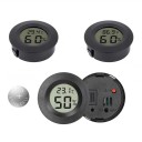 Termómetro digital redondo com higrómetro Ø 45 mm Mudança °C/°F Ecrã LCD Bateria LR44 Medição interna de temperatura e humidade conjunto 4 pcs 3