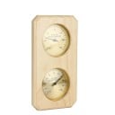 Termómetro e higrómetro para sauna en marco de madera 25,5 x 13,5 cm Termohigrómetro analógico Medidor de clima preciso para la sauna Lujoso accesorio 1