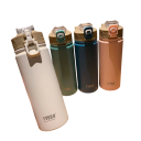 Termos de aço inoxidável com palhinha 600 ml Isolamento a vácuo de dupla parede Garrafa térmica para bebidas quentes e frias Termo de viagem com tampa hermética Leve e durável 1