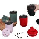 Termos pentru cafea cu capac închis și sistem de siguranță împotriva vărsării 220 ml mini termos 11,5 × 7 cm roșu termos de călătorie 8