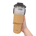 Termoska 900 ml vakuovo izolovaná z nerezovej ocele 304 s brčkom na studené a otvorom na teplé nápoje 10 x 23,7 cm s viečkom 11