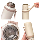 Termoska de viagem com filtro para chá 600 ml 8 × 23 cm aço inoxidável SUS304 garrafa portátil para chá e bebidas quentes para o trabalho 3