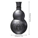 Termoska isolada Wukong em forma de abóbora 500 ml aço inoxidável preto design 3D garrafa com tampa de rolha para bebidas 3
