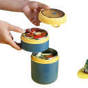 Termoska para comida em aço inoxidável 710 ml Caixa de almoço isolada 10,7x15,3 cm Recipiente para sopa À prova de fugas Tampa selada Compacta 2