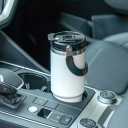 Termoskanne 900 ml vakuumisoliert aus Edelstahl 304 mit Strohhalm für kalte und Öffnung für heiße Getränke 10 x 23,7 cm mit Deckel 2