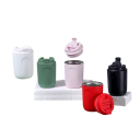 Termosmugg för kaffe med lock och läckageskydd 220 ml mini termosmugg 11,5 × 7 cm röd resebehållare för kaffe 3