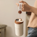 Termosmuki 450 ml digitaalisella lämpötilanäytöllä Juomatermos 316 ruostumatonta terästä 6 x 18 cm Matkamuki juomareiällä 2