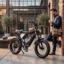 Terræn elcykel Fat bike Motor 250 W Batteri 48 V 20 Ah Hydrauliske skivebremser Shimano 7 gear Fuldstændig affjedret Sort Til terræn 6