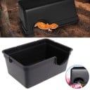 Terrarienbox für Reptilien Schwarzer Kunststoffunterschlupf mit halbrundem Eingang und abgerundeten Ecken Maße 13,8 x 9,5 x 6 cm Für ruhige Erholung 2
