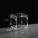 Terrario acrílico para reptiles 10 x 10 x 10 cm Caja de cría para tarántulas, arañas, escorpiones y reptiles con orificios de ventilación 2
