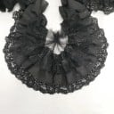 Țesătură din șifon plisată triplă cu broderie 91 cm lățime 10 cm Dantelă decorativă cu volane pentru cusut decorarea îmbrăcămintei 2