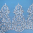 Tessuto decorativo con paillettes e bordo in pizzo 36 cm x 91 cm Tessuto in poliestere glitterato per cucire decorazioni di abbigliamento costumi e decorazioni 1