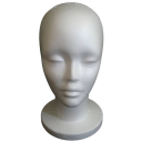 Testa da donna in polistirolo per parrucche 27 cm Supporto per parrucche, occhiali e cappelli Supporto leggero in polistirolo per stoccaggio 3