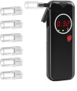 Tester digital plat de alcool pentru măsurarea alcoolului în respirație Ecran cu cifre roșii 6 duze Alimentare 2x AAA Dimensiuni 12 x 4,6 x 1,5 2