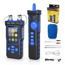 Tester síťových kabelů s optickým měřičem výkonu, VFL a PoE testem, měření délky do 200 m, 1500 mAh, RJ45 Cat5/Cat6, černo-modrý, pro LAN 3