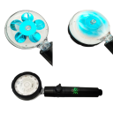 Testina doccia LED con display e cambio colore dell'acqua Termometro digitale Doccia a risparmio d'acqua con ventilatore Ugello ad alta pressione G1/2 3