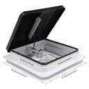 Tetőablak lakóautóhoz szellőztető ventilátor 42 x 42 cm méretű, billenő fedél vízálló műanyag fehér karavánhoz és furgonhoz 7