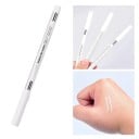 Tetovací značkovací pero na obočí s pravítkem Bílé plastové pero pro vláskování obočí a permanentní make-up přesné linie 4