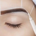 Tetovací značkovací pero na obočí s pravítkem Bílé plastové pero pro vláskování obočí a permanentní make-up přesné linie 6