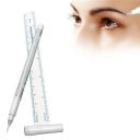 Tetovací značkovací pero na obočí s pravítkem Bílé plastové pero pro vláskování obočí a permanentní make-up přesné linie 7