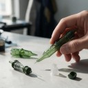 Tetovacie cartridge ihly R0803RL Round Liner 3 hroty 0,25 mm 20 ks Jednorazové sterilné S membránou Zelené Na jemné linky a detaily 4