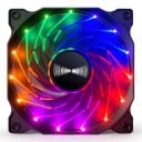 TEUCER 120 mm LED Case Fan Quiet 1300 RPM Hydraulic Bearing Large 4-Pin Connector 12 V Black For PC Cooling 3