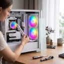 Teucer AIO CPU-vesijäähdytin RGB-valaistus 240 mm säiliö 2 tuuletinta Kuparipohja Intel LGA1700 ja AMD AM5 2