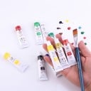 Textielverf set 12 stuks Tubes 12 ml Permanente acrylverf wasbestendig Niet-toxische samenstelling Voor kleding, canvas en schoenen Draagbare kunst 3