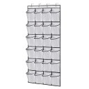 Textilhängande väggorganisatör för skor 24 nätfickor 144 x 56 cm med 4 metallkrokar Platsbesparing Hemlagringssystem 1