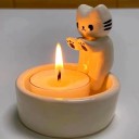 Theelichthouder 6 cm met kattenmotief Een schattig accessoire voor in huis voor een ontspannen sfeer 5