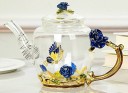 Théière en verre rose 4