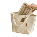 Thermische tas 20x16x20 cm Neutrale kleuren Compacte afmetingen Isolatielaag Ritssluiting Draagbaar voor eten Lunches Picknicks Reizen 4