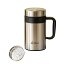 Thermobecher mit herausnehmbarem Filter und festem Deckel 500 ml Edelstahl mit Griff Thermobecher für Tee und Kaffee für den täglichen Gebrauch 4