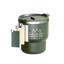 Thermocup met een open deksel 400 ml dubbele wand roestvrij staal 304 gevormde beker met opdruk voor onderweg en dagelijks gebruik 10