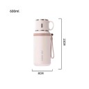 Thermos de voyage avec filtre à thé 600 ml 8 × 23 cm en acier inoxydable SUS304 bouteille portable pour thé et boissons chaudes au travail 5