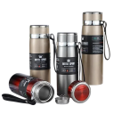 Thermos en acier inoxydable 1000 ml Isolation sous vide à double paroi Bouteille thermo pour boissons chaudes et froides Thermos de voyage résistant avec un couvercle étanche 3