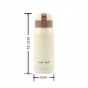 Thermos en acier inoxydable 350 ml 6 x 18,3 cm Bouteille de voyage isolée sous vide pour boissons Chaudes et froides Bouteille thermique 6