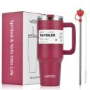 Thermosfles van roestvrij staal, 900 ml, dubbelwandig, glas met deksel en rietje, thermosbeker voor koude dranken, zelfgemaakte 4
