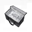 Thermotasche mit Reißverschluss 20 x 17 x 28 cm Schwarze tragbare Kühltasche Isolierte Lunchtasche für Lebensmittel Stilvolle Thermotasche mit Griffen 4