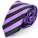 Thin Striped Colourful Tie 145 x 5 cm Stylish Unisex Tie Elegant Narrow Tie Modern Accessory for Men and Women for Social and Work Events 6