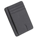 Thin Travel Document Case Made of Eco-Leather with Card Pockets Transparent Window for ID Cut-Out for Card Retrieval 11.5 x 8 x 0.5 cm 12